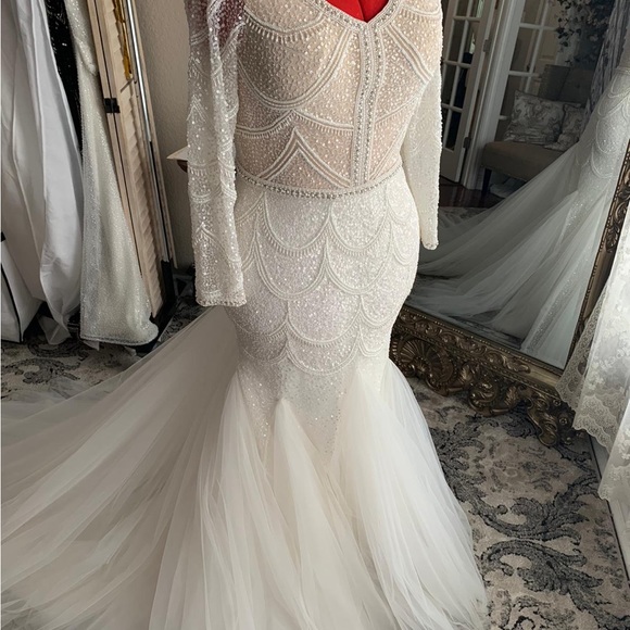 Mermaid Wedding Dress Beaded - Picture 5 of 6